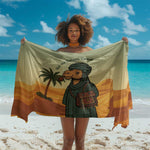 Mauritania Sarong - Sidi the Sahara Camel Cartoon and Desert Caravan Design