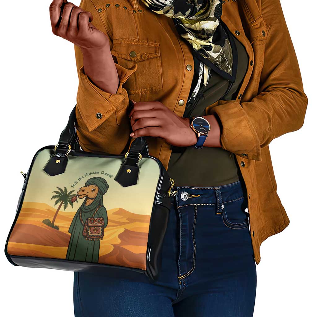 Mauritania Shoulder Handbag - Sidi the Sahara Camel Cartoon and Desert Caravan Design