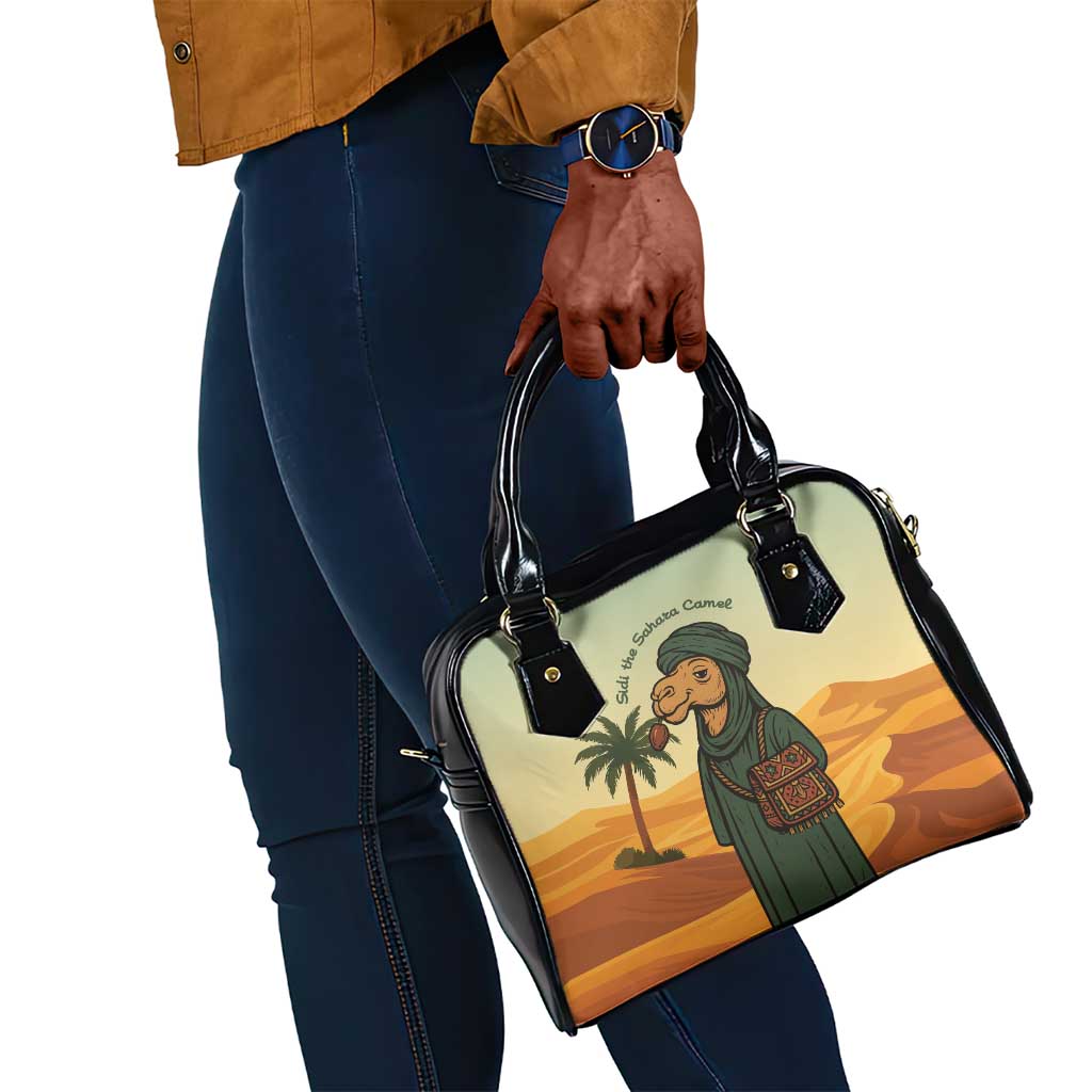 Mauritania Shoulder Handbag - Sidi the Sahara Camel Cartoon and Desert Caravan Design