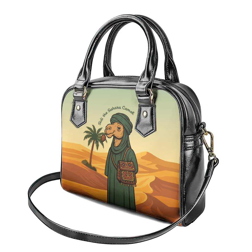 Mauritania Shoulder Handbag - Sidi the Sahara Camel Cartoon and Desert Caravan Design