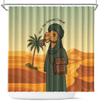 Mauritania Shower Curtain - Sidi the Sahara Camel Cartoon and Desert Caravan Design