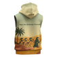 Mauritania Sleeveless Hoodie - Sidi the Sahara Camel Cartoon and Desert Caravan Design - African Pride