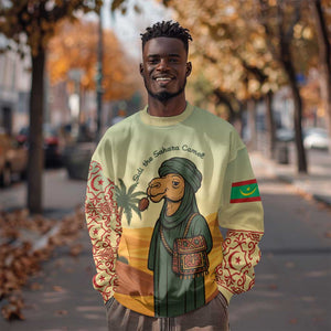 Mauritania Sweatshirt - Sidi the Sahara Camel Cartoon and Desert Caravan Design