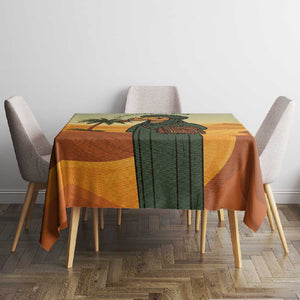Mauritania Tablecloth - Sidi the Sahara Camel Cartoon and Desert Caravan Design