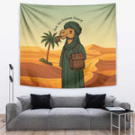 Mauritania Tapestry - Sidi the Sahara Camel Cartoon and Desert Caravan Design