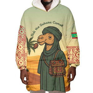 Mauritania Wearable Blanket Hoodie - Sidi the Sahara Camel Cartoon and Desert Caravan Design