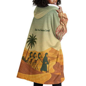 Mauritania Wearable Blanket Hoodie - Sidi the Sahara Camel Cartoon and Desert Caravan Design