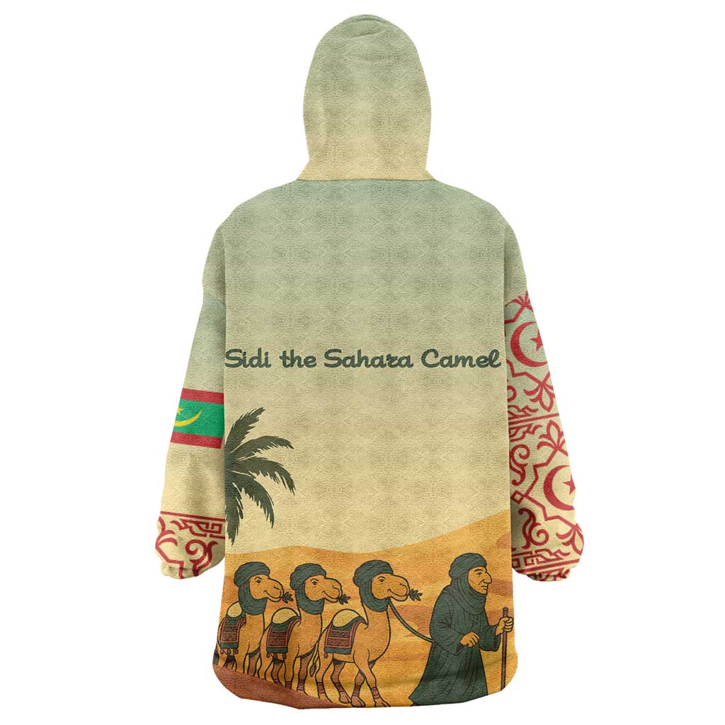 Mauritania Wearable Blanket Hoodie - Sidi the Sahara Camel Cartoon and Desert Caravan Design
