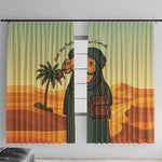 Mauritania Window Curtain - Sidi the Sahara Camel Cartoon and Desert Caravan Design