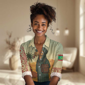 Mauritania Women Casual Shirt - Sidi the Sahara Camel Cartoon and Desert Caravan Design