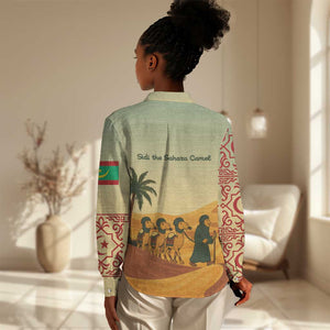 Mauritania Women Casual Shirt - Sidi the Sahara Camel Cartoon and Desert Caravan Design