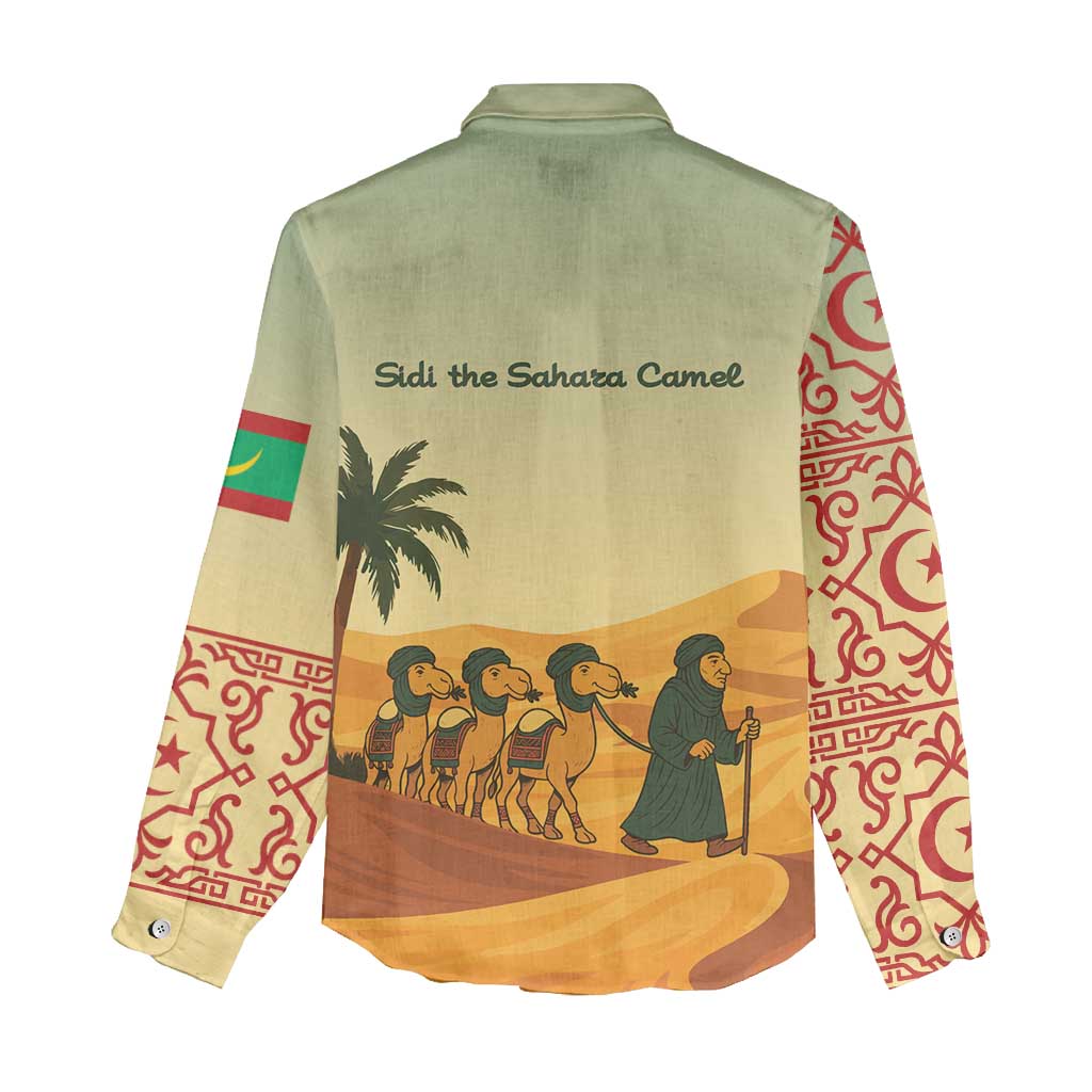 Mauritania Women Casual Shirt - Sidi the Sahara Camel Cartoon and Desert Caravan Design