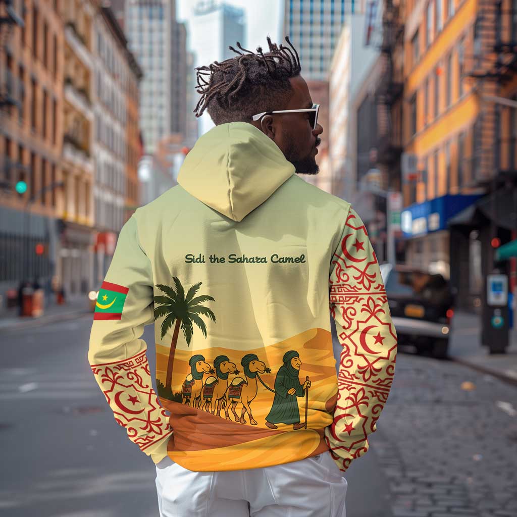 Mauritania Zip Hoodie - Sidi the Sahara Camel Cartoon and Desert Caravan Design