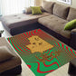 Mauritania Area Rug - Desert Camel Crescent Moon and Palm Tree Graphic in Red Green Gold Pattern