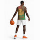 Mauritania Basketball Jersey - Desert Camel Crescent Moon and Palm Tree Graphic in Red Green Gold Pattern - African Pride