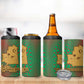 Mauritania 4 in 1 Can Cooler Tumbler - Desert Camel Crescent Moon and Palm Tree Graphic in Red Green Gold Pattern