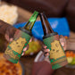 Mauritania 4 in 1 Can Cooler Tumbler - Desert Camel Crescent Moon and Palm Tree Graphic in Red Green Gold Pattern