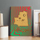Mauritania Canvas Wall Art - Desert Camel Crescent Moon and Palm Tree Graphic in Red Green Gold Pattern