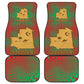Mauritania Car Mats - Desert Camel Crescent Moon and Palm Tree Graphic in Red Green Gold Pattern