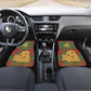 Mauritania Car Mats - Desert Camel Crescent Moon and Palm Tree Graphic in Red Green Gold Pattern