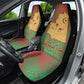 Mauritania Car Seat Cover - Desert Camel Crescent Moon and Palm Tree Graphic in Red Green Gold Pattern