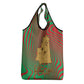 Mauritania Grocery Bag - Desert Camel Crescent Moon and Palm Tree Graphic in Red Green Gold Pattern