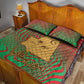 Mauritania Quilt Bed Set - Desert Camel Crescent Moon and Palm Tree Graphic in Red Green Gold Pattern
