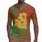 Mauritania Rugby Jersey - Desert Camel Crescent Moon and Palm Tree Graphic in Red Green Gold Pattern