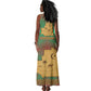 Mauritania Tank Maxi Dress - Desert Camel Crescent Moon and Palm Tree Graphic in Red Green Gold Pattern