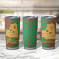 Mauritania Tumbler Cup - Desert Camel Crescent Moon and Palm Tree Graphic in Red Green Gold Pattern