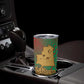 Mauritania Tumbler Cup - Desert Camel Crescent Moon and Palm Tree Graphic in Red Green Gold Pattern