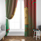 Mauritania Window Curtain - Desert Camel Crescent Moon and Palm Tree Graphic in Red Green Gold Pattern