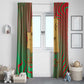 Mauritania Window Curtain - Desert Camel Crescent Moon and Palm Tree Graphic in Red Green Gold Pattern