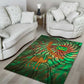 Mauritania Area Rug - Green Tie Dye Camel and Crescent Moon Flag Design