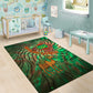 Mauritania Area Rug - Green Tie Dye Camel and Crescent Moon Flag Design