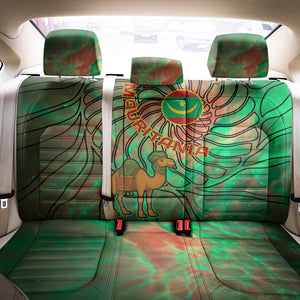 Mauritania Back Car Seat Cover - Green Tie Dye Camel and Crescent Moon Flag Design