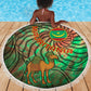 Mauritania Beach Blanket - Green Tie Dye Camel and Crescent Moon Flag Design