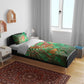 Mauritania Bedding Set - Green Tie Dye Camel and Crescent Moon Flag Design