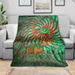 Mauritania Blanket - Green Tie Dye Camel and Crescent Moon Flag Design