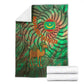 Mauritania Blanket - Green Tie Dye Camel and Crescent Moon Flag Design