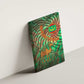 Mauritania Canvas Wall Art - Green Tie Dye Camel and Crescent Moon Flag Design