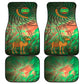 Mauritania Car Mats - Green Tie Dye Camel and Crescent Moon Flag Design