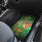 Mauritania Car Mats - Green Tie Dye Camel and Crescent Moon Flag Design