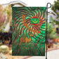 Mauritania Garden Flag - Green Tie Dye Camel and Crescent Moon Flag Design