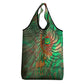 Mauritania Grocery Bag - Green Tie Dye Camel and Crescent Moon Flag Design