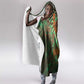 Mauritania Hooded Blanket - Green Tie Dye Camel and Crescent Moon Flag Design