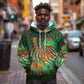 Mauritania Hoodie - Green Tie Dye Camel and Crescent Moon Flag Design