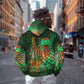 Mauritania Hoodie - Green Tie Dye Camel and Crescent Moon Flag Design