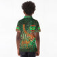 Mauritania Kid Polo Shirt - Green Tie Dye Camel and Crescent Moon Flag Design