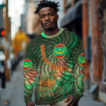 Mauritania Long Sleeve Shirt - Green Tie Dye Camel and Crescent Moon Flag Design